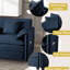 Chaise d'appoint en chenille pour 2 personnes - sièges décontractés et confortables, canapés surdimensionnés bleus