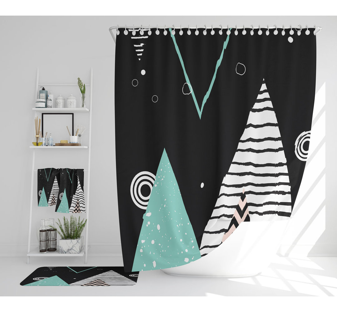 Nashaly Polyester Shower Curtain Set