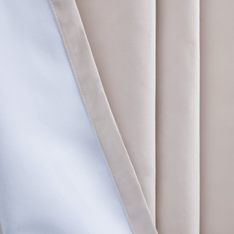 Paire de rideaux occultant en mélange de coton Khalon, Beige/bleu