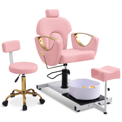 Fauteuil pédicure avec bain de pieds massant, fauteuil spa pivotant à 360 degrés