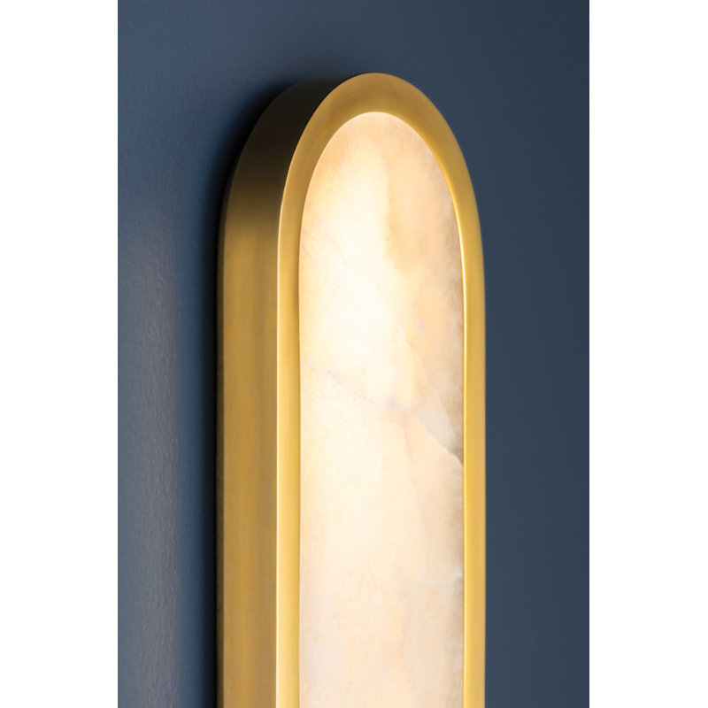 Manhasset 1 - Light LED Flush Mounted Sconce, Aged Brass, 18" H x 5.5" W x 1.5" D