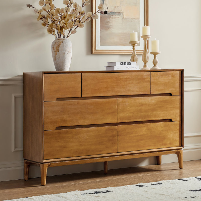 Commode en bois massif de style Mid-Century 59 po Raimund, Gland