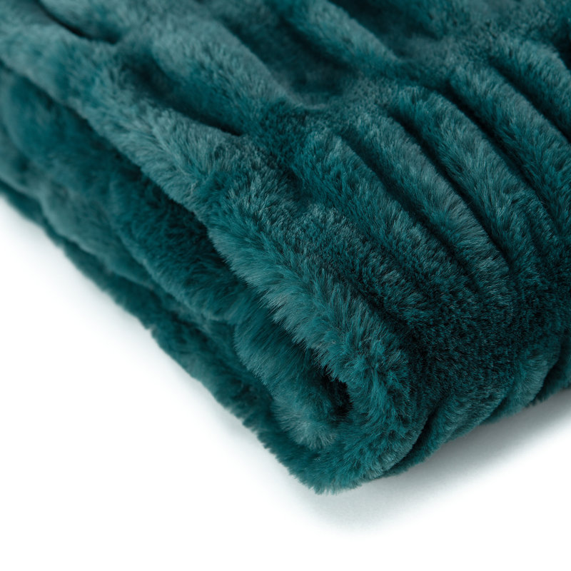  Faux Fur Throw, Teal, Throw