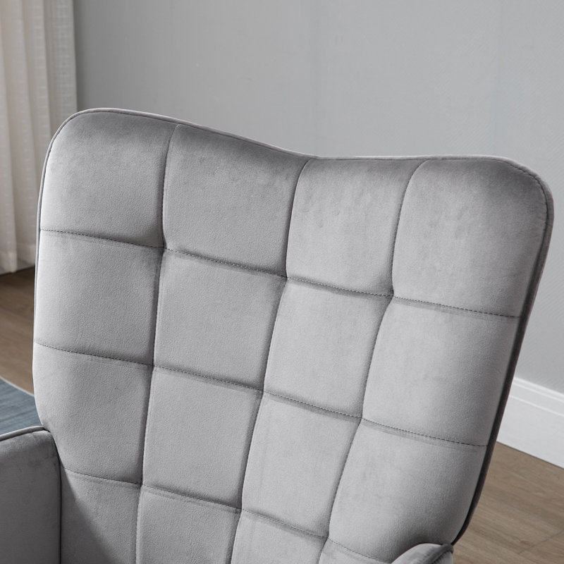 Upholstered Side Chair, Grey Velvet