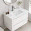 Ensemble de meuble-lavabo flottant mural 32 "avec tiroirs à fermeture en douceur
