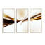 Dynamic Golden Waves - 3 pièces, cadre flottant, impression sur toile-1247355283-1247355282