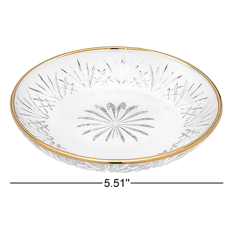Dublin Crystal Gold Rim Dessert Plate