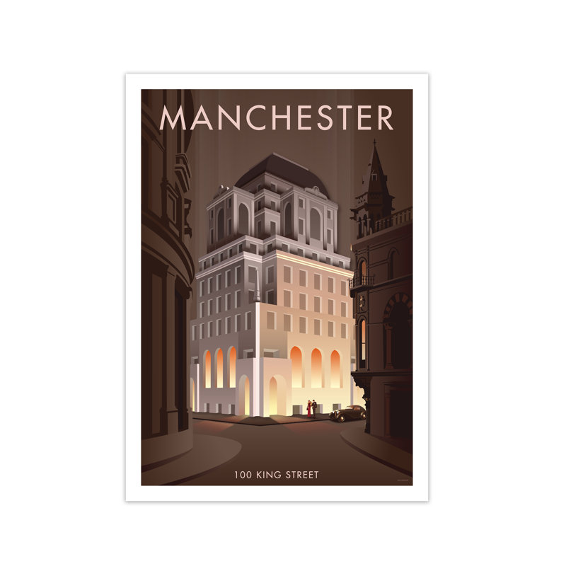 Manchester King Street by Stephen Millership - Print, 84.1 cm H x 59.4 cm W x 1 cm D, No Frame