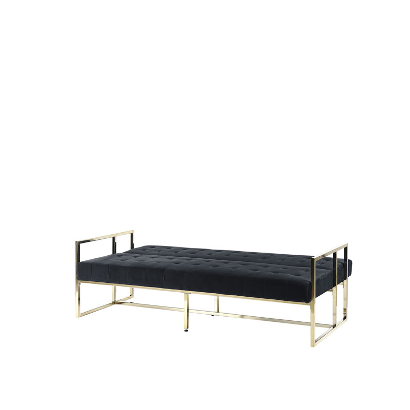 Ballou 3 Seater Velvet Sleeper, Black