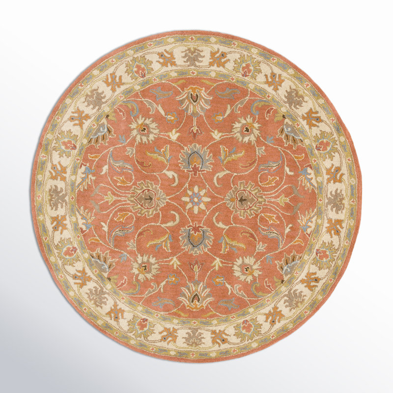 Arden Wool Floral Indoor Rug, Round 6'