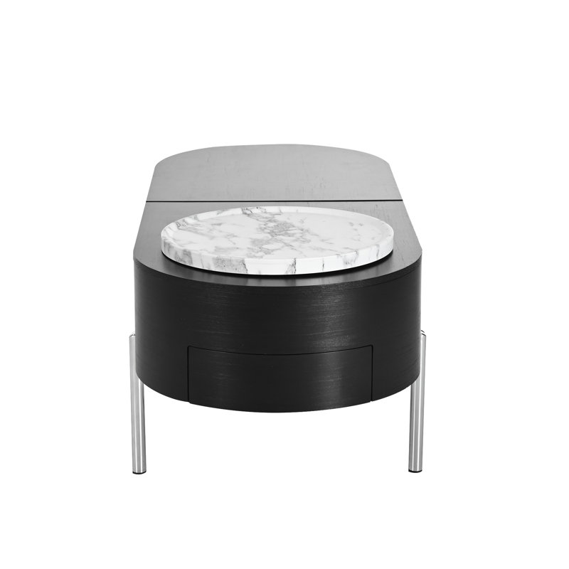 Table basse à plateau relevable moderne avec compartiment caché et plateau rotatif à 360 degrés pour une utilisation intelligente de l'espace