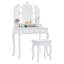 Ensemble de coiffeuse avec miroir à trois volets et lumières DEL-274126376
