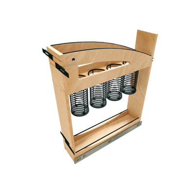 Craftsman Collection Solid Maple Utensil Pullout Organizer w/ Black Accents and BLUM Soft-Close Slides for 9" Base Cabinets