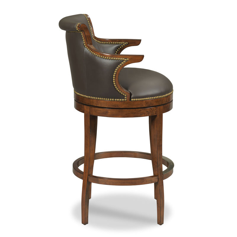 Mackenzie Swivel Bar & Counter Stool, Counter Stool (24.5" Seat Height), Bordeaux