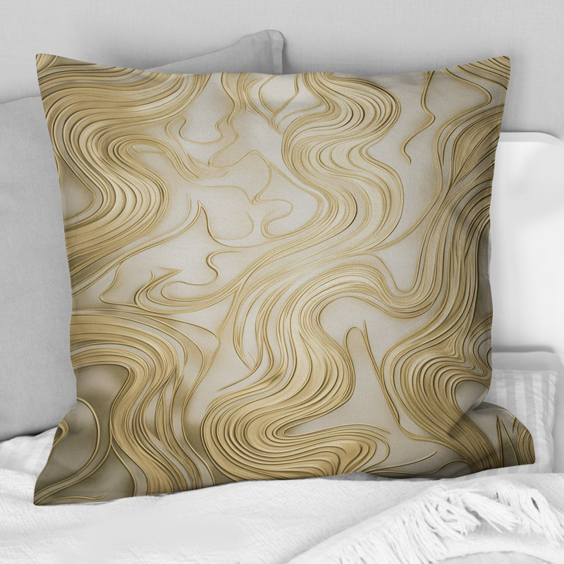 Coussin Smooth Gold Elegant Minimal Retro Glam Wave I - Abstract Shapes