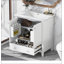 Ensemble de meuble-lavabo 30 po avec lavabo, armoire de salle de bain multifonctionnelle avec portes et tiroir, cadre solide et panneau de fibres à densité moyenne, blanc (ancien sku: sy999606aak)