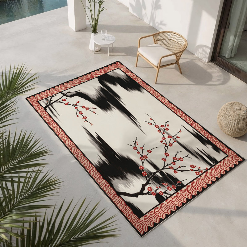 Rippled Elegance Indoor And Outdoor Area Rug, Rectangle 9' x 12'