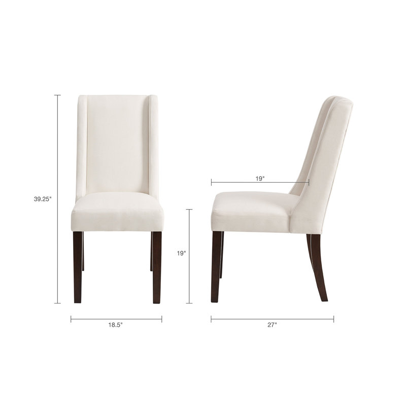 Fauteuil à oreilles (2), abat-jour en bois, crème, coussin en mousse à haute densité, 2 sièges d'assemblage requis, teinture, revêtement, bourre, requis