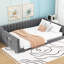 Lit de jour double TG gris avec pochette de rangement latérale - Polyvalent pour un usage domestique Pas de sommier tapissier-2024853190