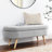 Grey Storage Bench With Correct Rubber Wood Legs - 43.5"X16"X16" Footstool And Seat Oval Bench, 43.5"X16"X16", Palpable-1043227295
