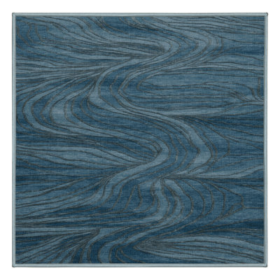 Machine Washable Turkish Blue Area Rug