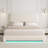 LED Teddy Fleece Platform Bed Frame with Round Corner Upholstered Headboard-382251205-382251203