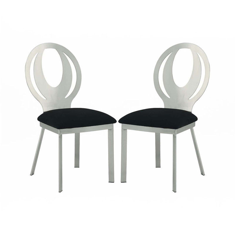 Ensemble de 2 chaises d'appoint en microfibre et en métal