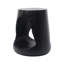Table d'appoint à texture de bois noir, conception creuse pour un look artistique, table multifonctionnelle, capacité de 200 lb avec texture, conception ronde unique, et utilisation intérieure / extérieure, 14,5 po x 14,5 po x 16,76 po,-363425010