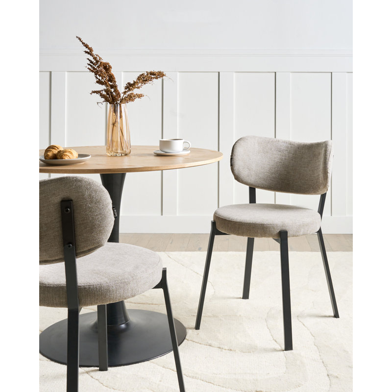 48 cm H Fabric Side Chair, Beige