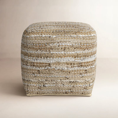 Reynold 16" Genuine Leather Pouffe