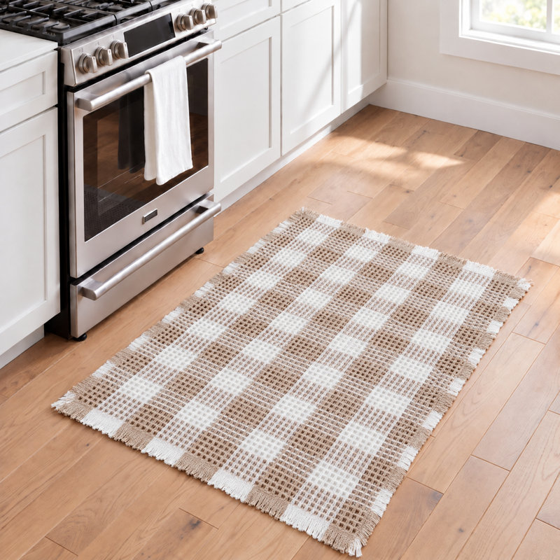 Tapis kaki / crème Sherbet Buffalo, L 24 po x L 48 po