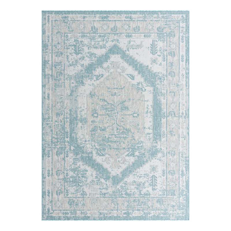 Oriental Indoor / Outdoor Rug, Rectangle 7'10" x 11'