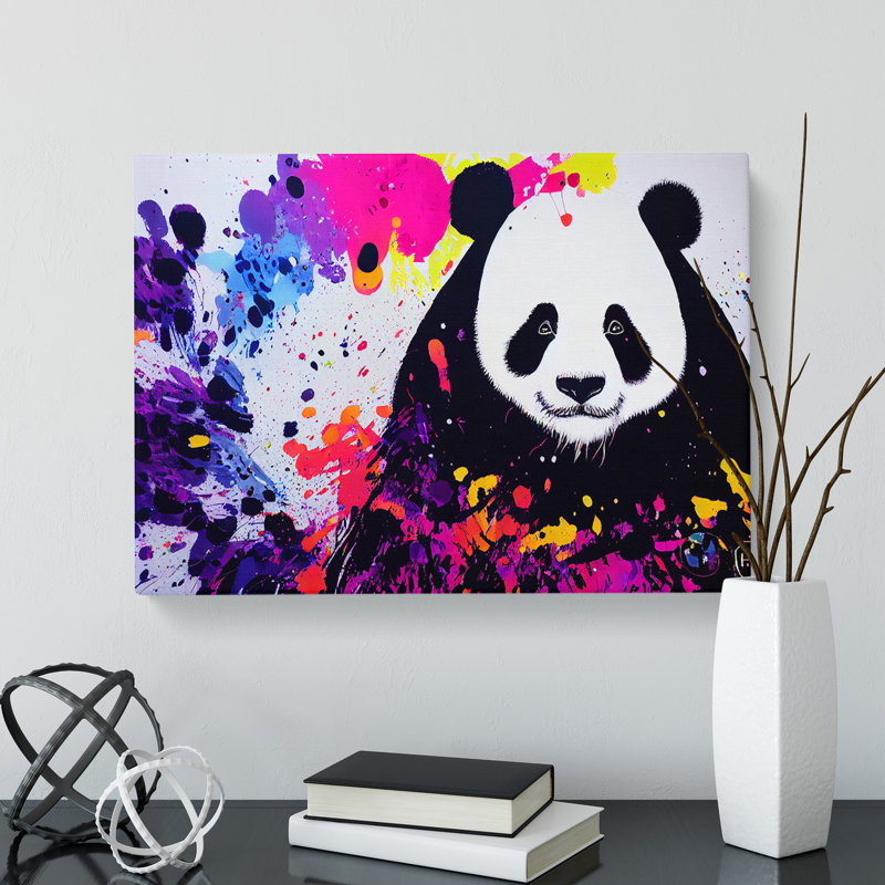 Panda Splash Vol.2 Abstract - Wrapped Canvas, 35cm H x 50cm W x 3cm D