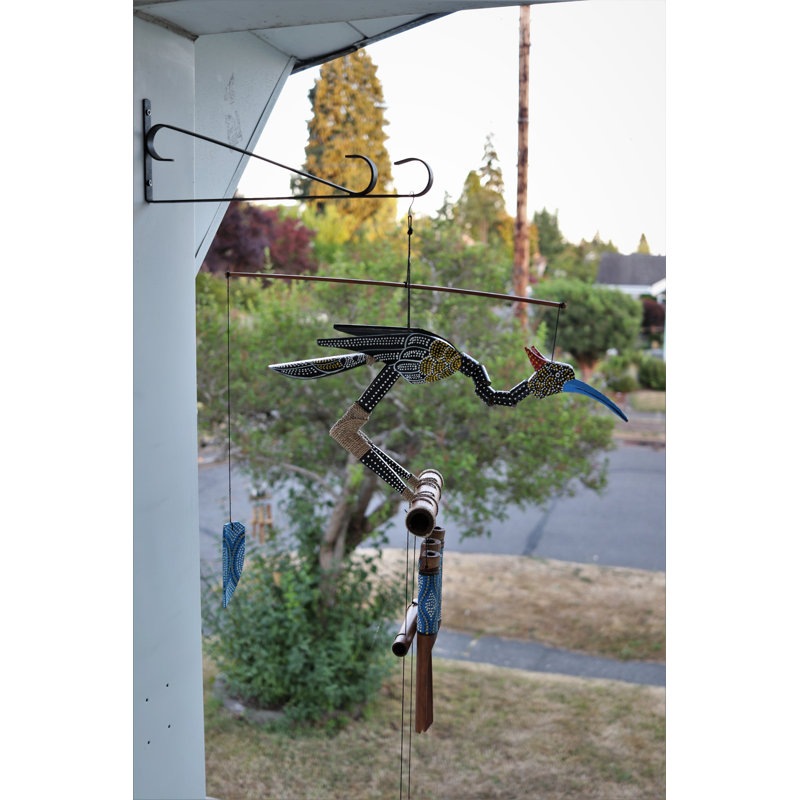 Aurora Black and Blue Bamboo Bird Wind Chime