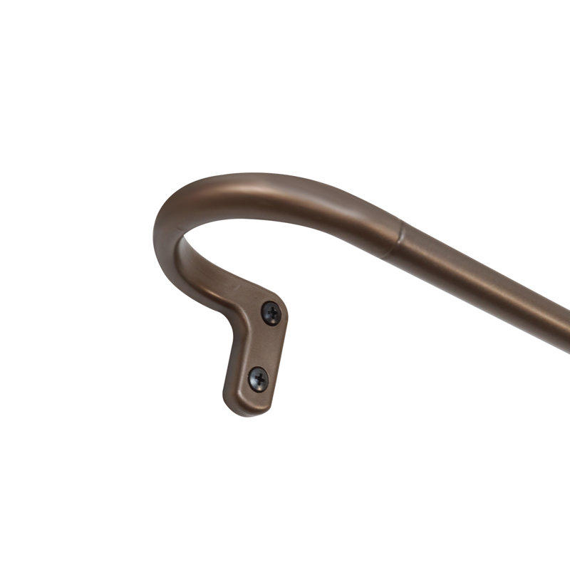 Tringle à rideaux simple réglable en métal Justi, H 2,5 po x l 48 po x P 3,5 po, Bronze foncé