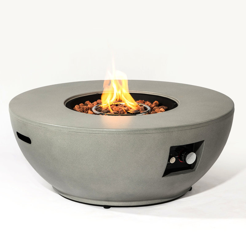 Foyer d'extérieur au propane 40000 - Acier, avec bol de foyer gris