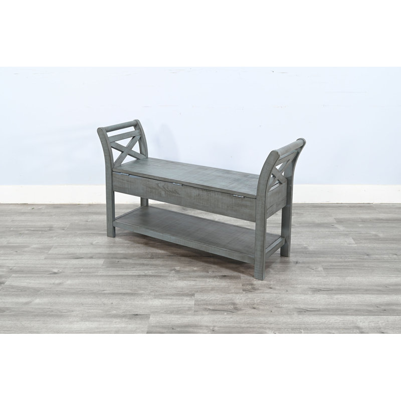 Sorush Solid Wood Storage Bench, Little Boy Blue