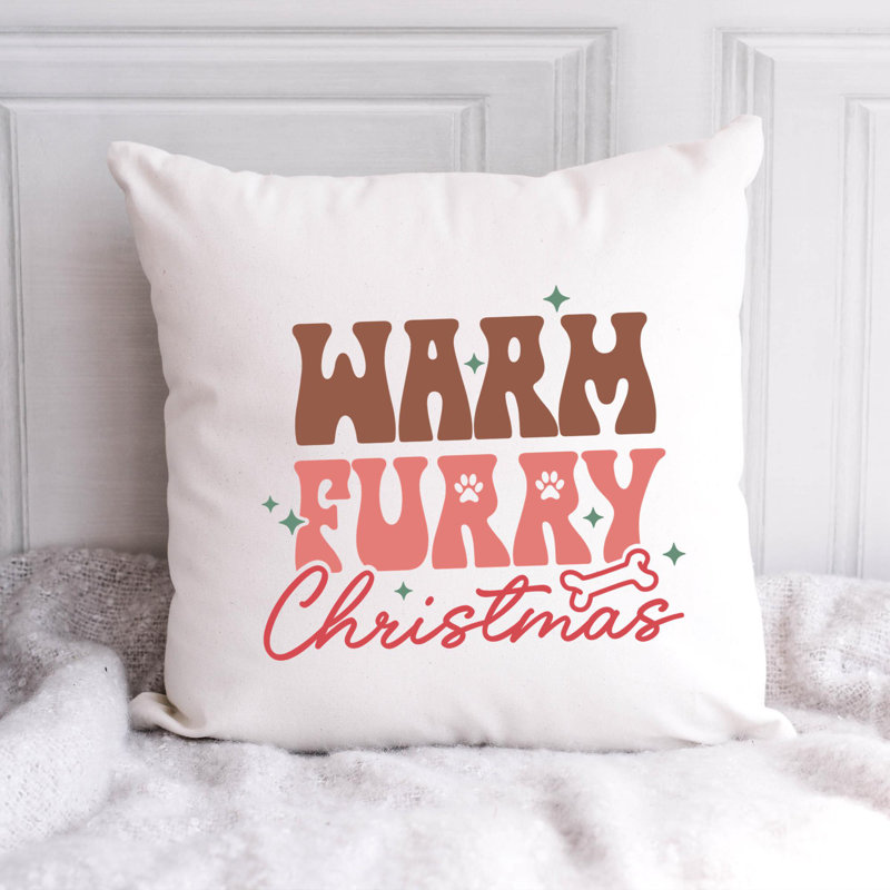 Coussin en polyester ChristmasDog-13, 16 po x 16 po
