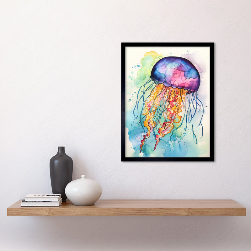 Jellyfish Swimming - Single Picture Frame Print