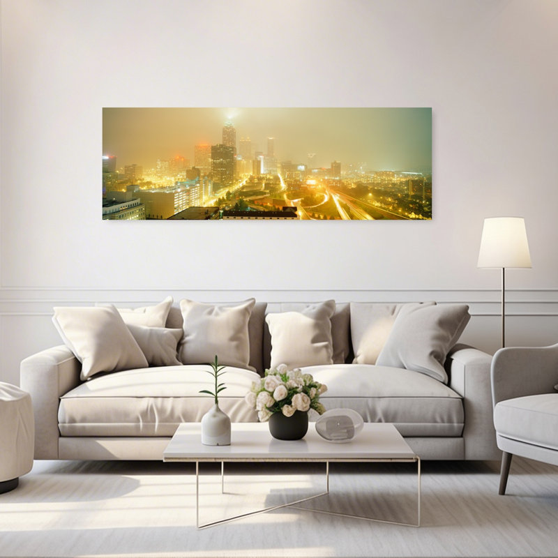 USA Georgia Atlanta Fog In Atlanta by Jerry Driendl Photography - Wrapped Canvas Panoramic Print, 50.8 cm H x 152.4 cm W