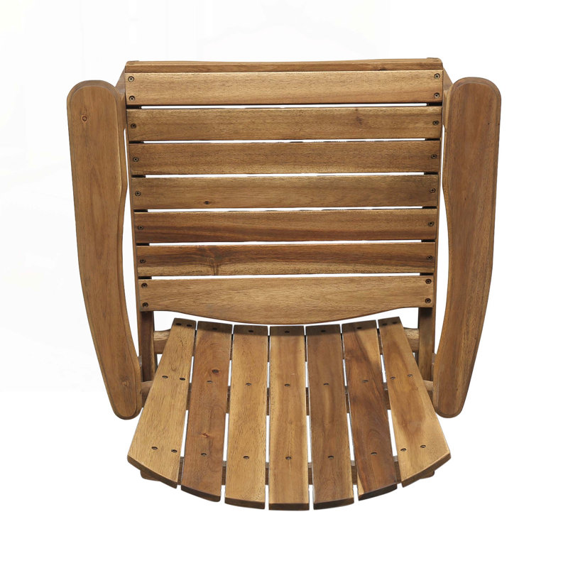 Outdoor Acacia Wood Adirondack Dining Chairs, Natural