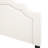 Headboard For Queen And Full Beds, Fabric Upholstered With Stable Button Accents Black Iron Elegant & Textured Legs