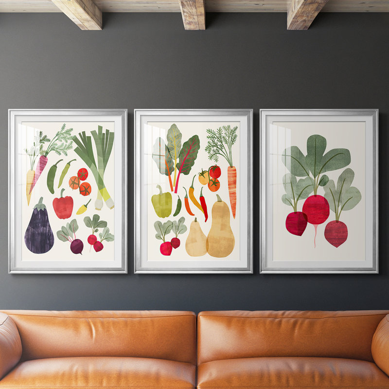 Garden Offert I - Impression personnalisée de qualité supérieure avec passe-partout - 3 pièces, Argent argent
