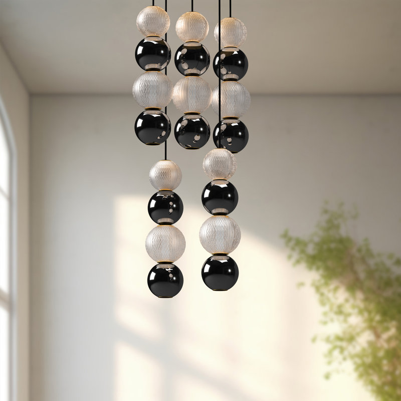 Onyx 5 - Light LED Pendant, Natural Brass