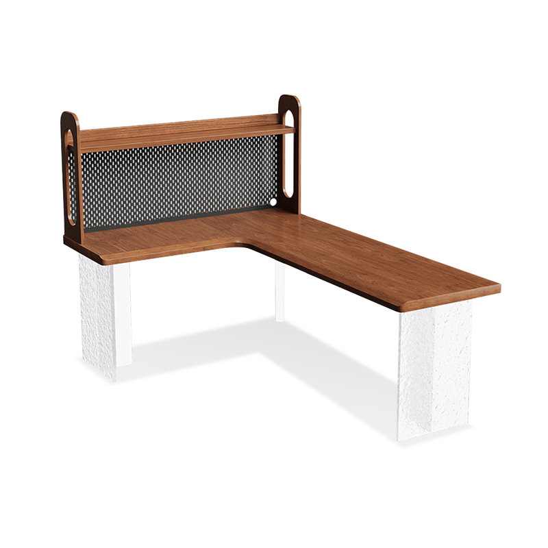 Bureau noyer + bois massif en forme de L noir + fer + bureau en acrylique, H 61,02 po x l 70,87 po x P 47,24 po