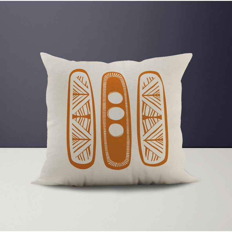 Jeté carré en polyester intérieur / extérieur, L 17 po x H 17 po, Orange