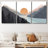 Sun Mountain Landscape Range Abstract Lake Nature Wall Art Decor Framed Canvas 3 Pieces Print Set-75851882-75851883
