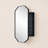 Osterhus 18''x29" Scalloped Black Surface and Recessed Mounted Medicine Cabinet, Matt Black Mirrored Bathroom Cabinet with 2 Adjustable Shelves