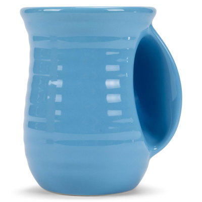 Tasse chauffe-mains côtelé bleu 14 oz