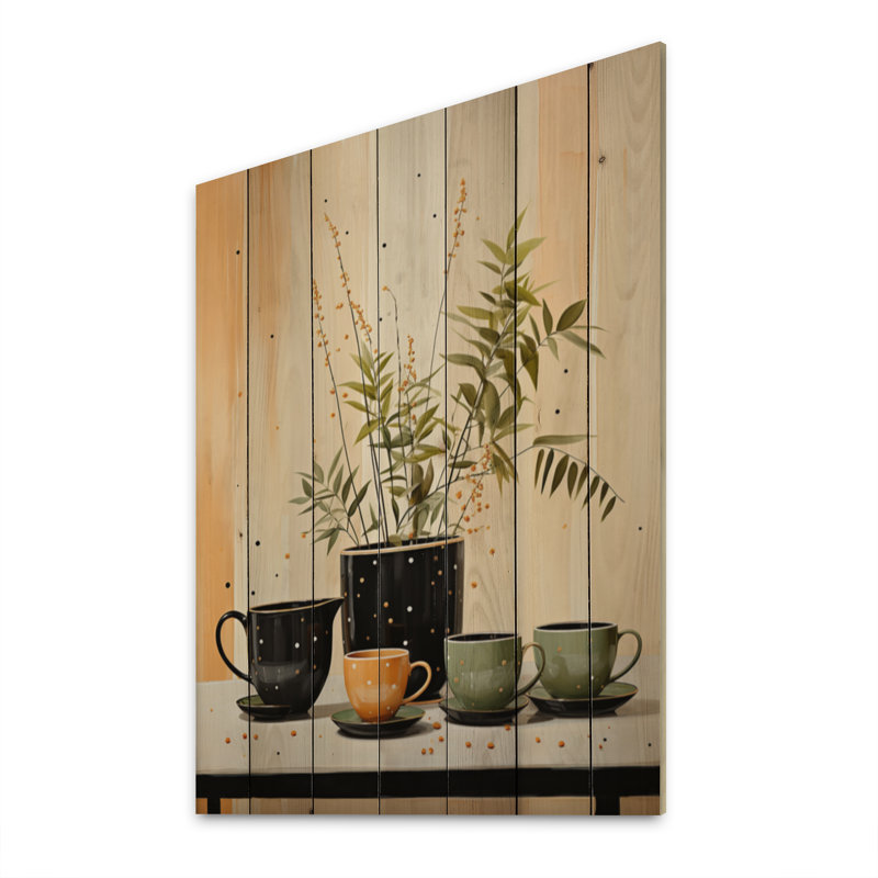«Coffee Tea Cafe Points III» sur impression sur bois, H 32 po x l 24 po x P 0,78 po